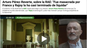 Arturo Pérez-Reverte hablla sobre la Academia en la Sexta Noche